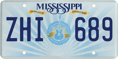 MS license plate ZHI689