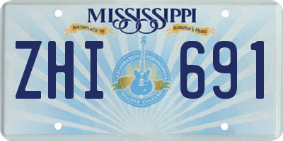 MS license plate ZHI691