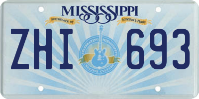 MS license plate ZHI693