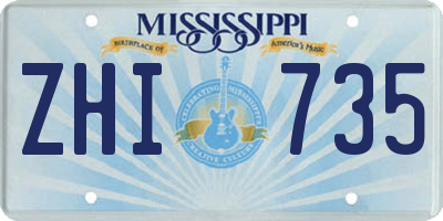 MS license plate ZHI735