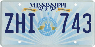 MS license plate ZHI743