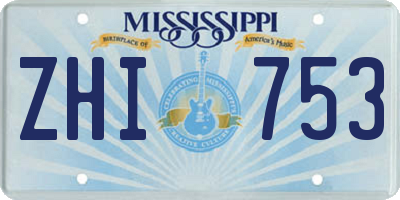 MS license plate ZHI753