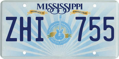 MS license plate ZHI755