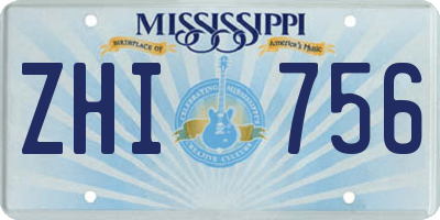 MS license plate ZHI756