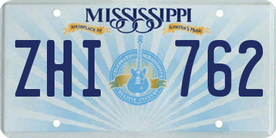 MS license plate ZHI762