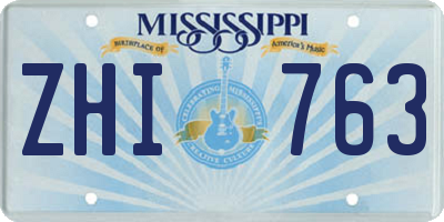 MS license plate ZHI763