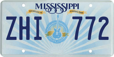 MS license plate ZHI772