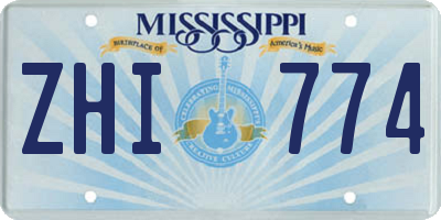 MS license plate ZHI774