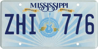 MS license plate ZHI776