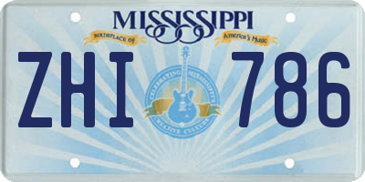 MS license plate ZHI786