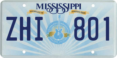 MS license plate ZHI801