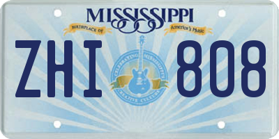 MS license plate ZHI808