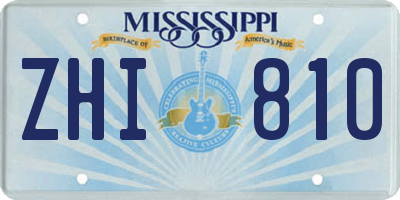 MS license plate ZHI810