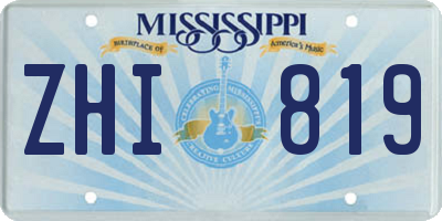 MS license plate ZHI819