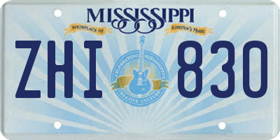 MS license plate ZHI830