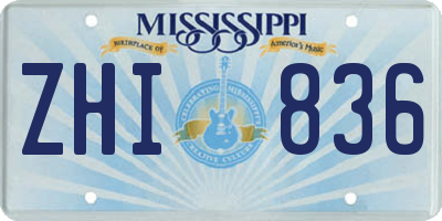 MS license plate ZHI836