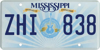 MS license plate ZHI838
