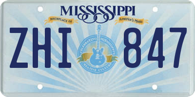 MS license plate ZHI847