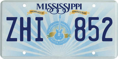 MS license plate ZHI852