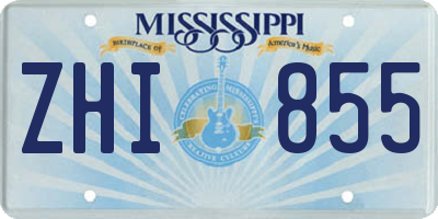 MS license plate ZHI855