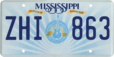 MS license plate ZHI863