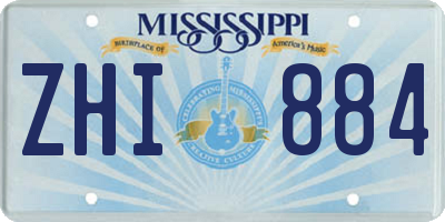 MS license plate ZHI884