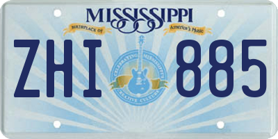 MS license plate ZHI885