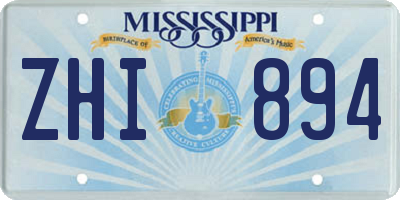 MS license plate ZHI894