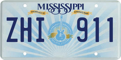 MS license plate ZHI911