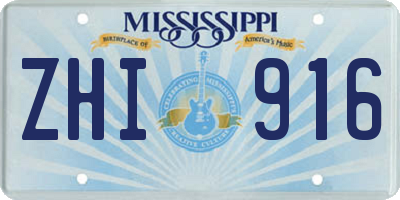 MS license plate ZHI916