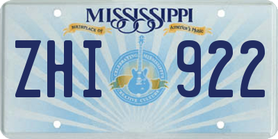 MS license plate ZHI922
