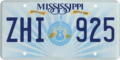 MS license plate ZHI925