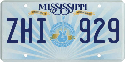MS license plate ZHI929