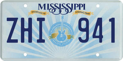 MS license plate ZHI941