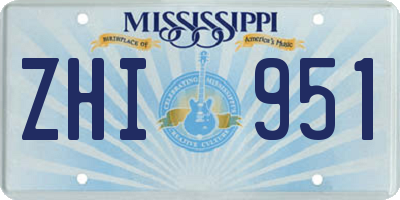 MS license plate ZHI951