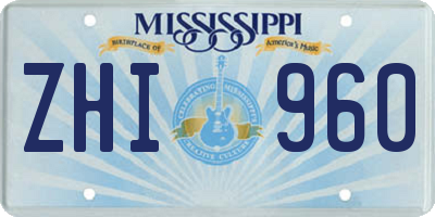 MS license plate ZHI960