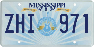MS license plate ZHI971