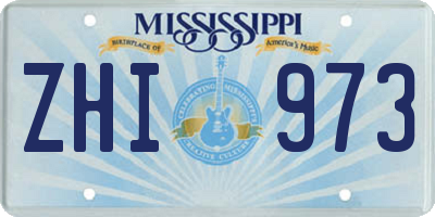 MS license plate ZHI973
