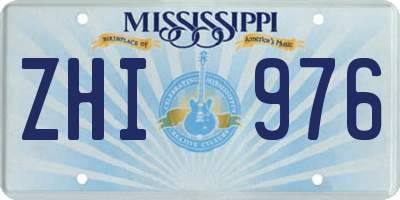 MS license plate ZHI976