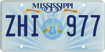 MS license plate ZHI977