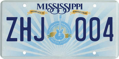 MS license plate ZHJ004