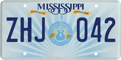 MS license plate ZHJ042