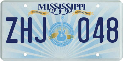 MS license plate ZHJ048