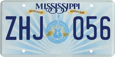 MS license plate ZHJ056