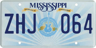 MS license plate ZHJ064