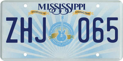 MS license plate ZHJ065