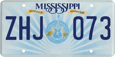 MS license plate ZHJ073