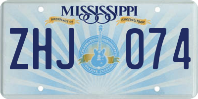 MS license plate ZHJ074