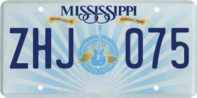 MS license plate ZHJ075