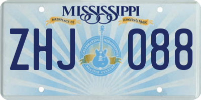 MS license plate ZHJ088